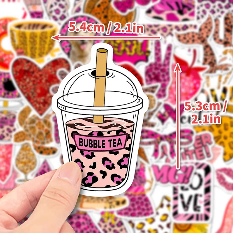 Sumflying Pink Leopard Print Vinyl Decorative Stickers - image 3 Sumflying Pink Leopard Print Vinyl Decorative Stickers - image 3