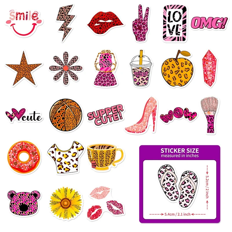 Sumflying Pink Leopard Print Vinyl Decorative Stickers - image 6 Sumflying Pink Leopard Print Vinyl Decorative Stickers - image 6
