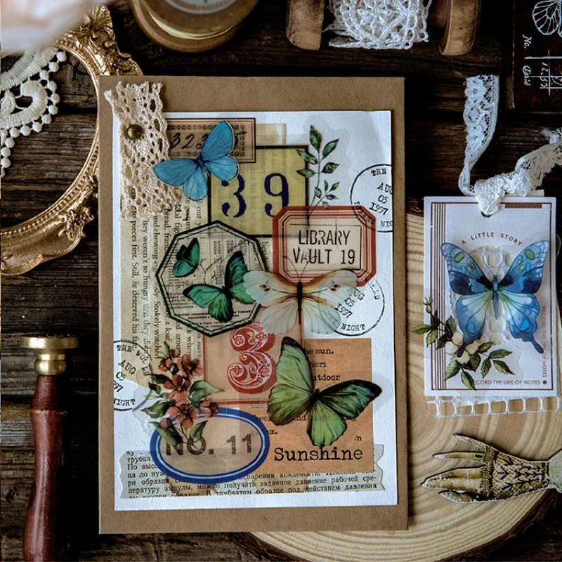Plant Clear Transparent Label Sticker - Lace, Butterfly, Flower Plant Clear Transparent Label Sticker - Lace, Butterfly, Flower
