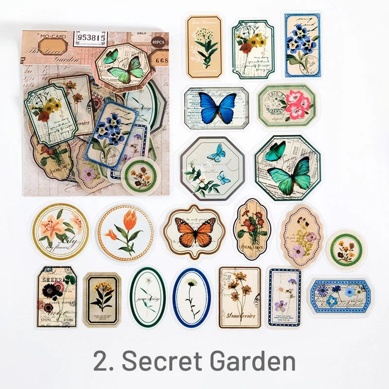 Plant Clear Transparent Label Sticker - Lace, Butterfly, Flower Plant Clear Transparent Label Sticker - Lace, Butterfly, Flower