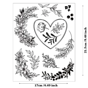 Plants & Heart Stamp Set - main product photo | clear stamp