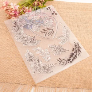 Plants & Heart Stamp Set - lifestyle photo | clear stamp