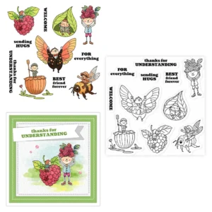 Plum And Little Man Clear Stamps 01