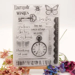 Pocket Watch Letters Clear Stamp Set - main product photo | clear stamp