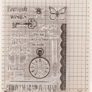 Pocket Watch Letters Clear Stamp Set - size chart | clear stamp