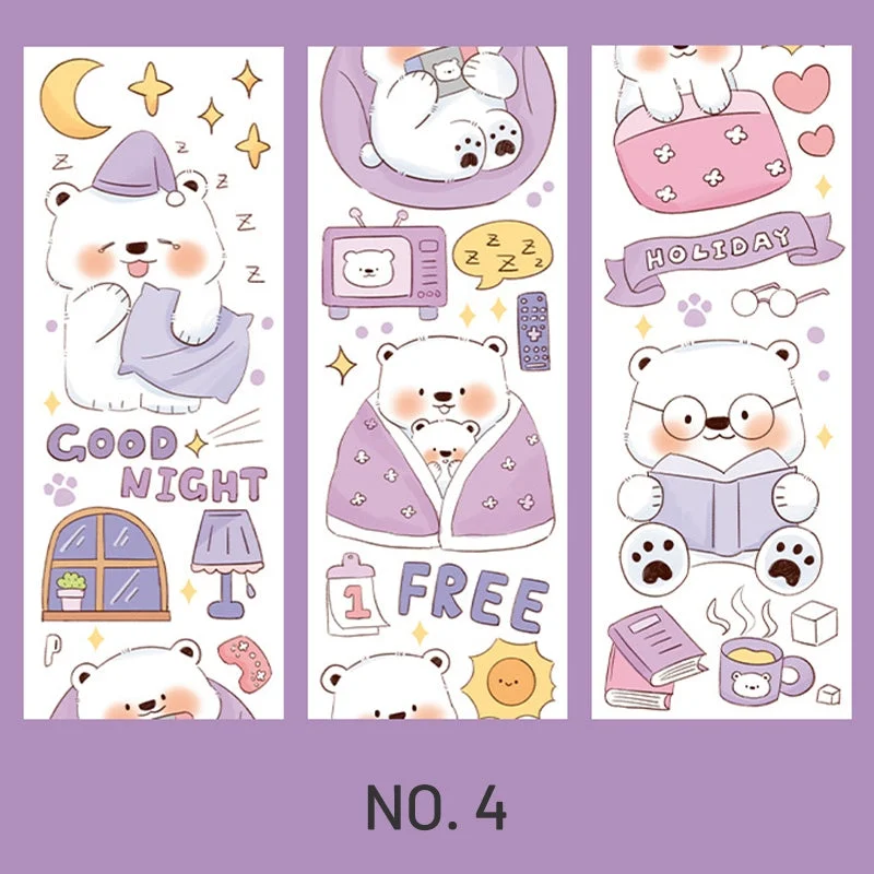 Cute Cartoon Animal White Bear Washi Tape Cute Cartoon Animal White Bear Washi Tape