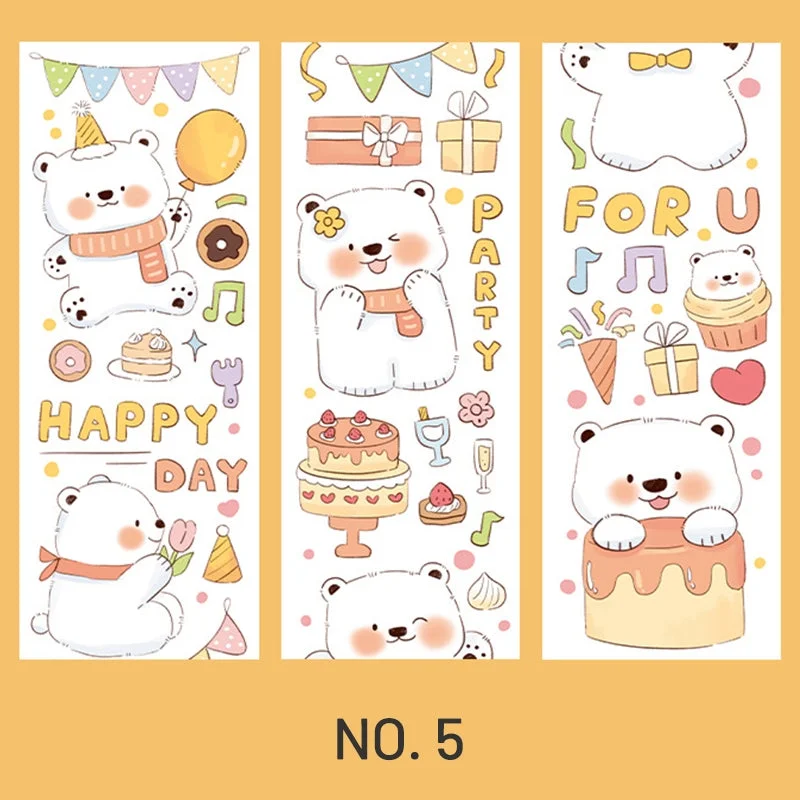 Cute Cartoon Animal White Bear Washi Tape Cute Cartoon Animal White Bear Washi Tape