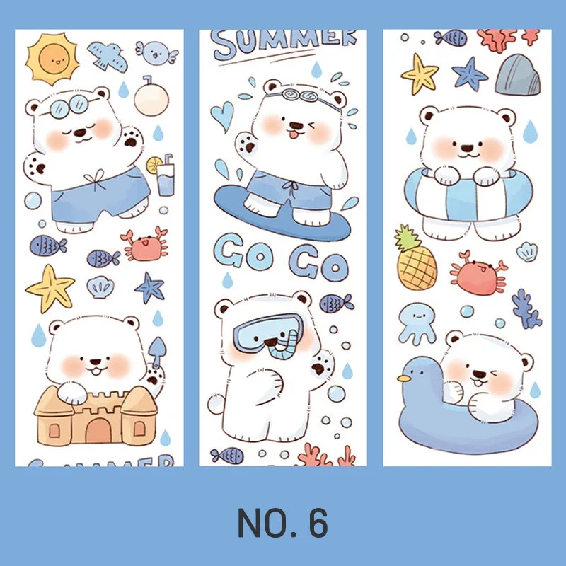 Cute Cartoon Animal White Bear Washi Tape Cute Cartoon Animal White Bear Washi Tape