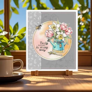 Potted Flowers Bird Clear Stamps 01