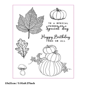 Pumpkin Leaves Clear Stamp Set - detail view | clear stamp