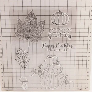 Pumpkin Leaves Clear Stamp Set - size chart | clear stamp