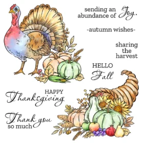 Sumflying Pumpkin Turkey Thanksgiving Clear Stamps