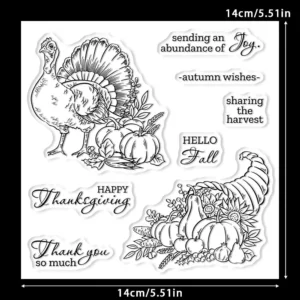 Sumflying Pumpkin Turkey Thanksgiving Clear Stamps Pumpkin Turkey Clear Stamps 02