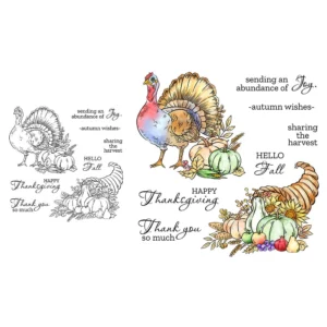 Sumflying Pumpkin Turkey Thanksgiving Clear Stamps Pumpkin Turkey Clear Stamps 03
