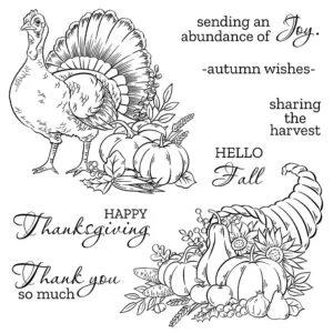 Sumflying Pumpkin Turkey Thanksgiving Clear Stamps Pumpkin Turkey Clear Stamps 04