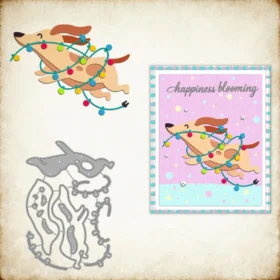 Sumflying Puppy and String Lights Metal Cutting Dies