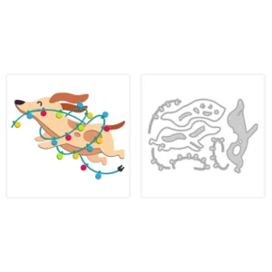 Sumflying Puppy and String Lights Metal Cutting Dies Puppy And String Lights Metal Cutting Dies 04