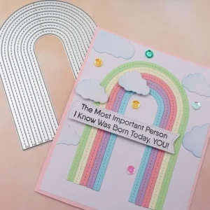 Size chart for Rainbow Arch Metal Cutting Dies - dimensions in cm