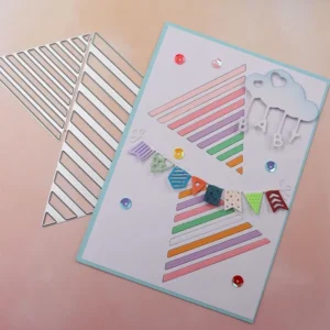 Size chart for Rainbow Pyramid Metal Cutting Dies - dimensions in cm