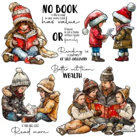 Sumflying Reading Children Book Bear Clear Stamps