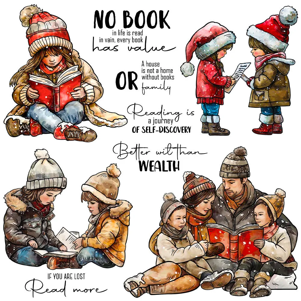 Reading Children Clear Stamps 00 Reading Children Clear Stamps 00