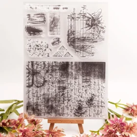 Retro Distressed Background Clear Stamp Set