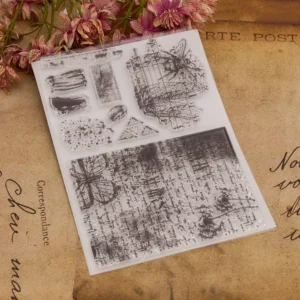 Retro Distressed Background Clear Stamp Set - size chart | clear stamp