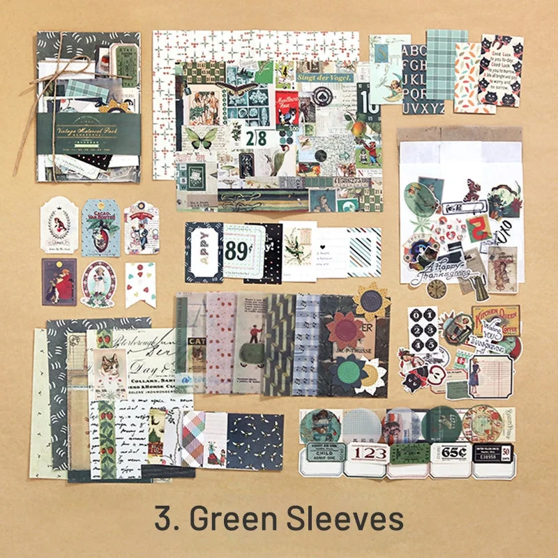 88 PCS Retro Scrapbook Sticker Paper Material Pack 88 PCS Retro Scrapbook Sticker Paper Material Pack