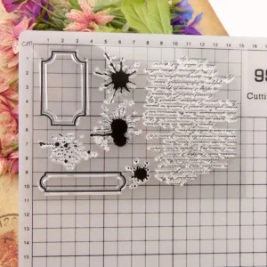 Retro Text Stamp Set - size chart | clear stamp