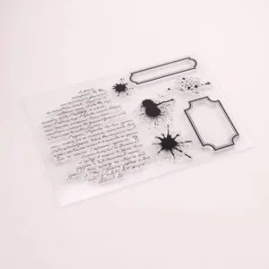 Retro Text Stamp Set - lifestyle photo | clear stamp