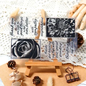 Sumflying Rose Pattern Flowers Elegant Clear Stamps Rose Pattern Clear Stamps 04