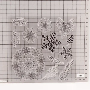 Round Snowflake Stamp Set - detail view | clear stamp