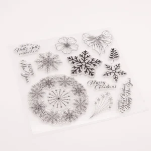 Round Snowflake Stamp Set - lifestyle photo | clear stamp