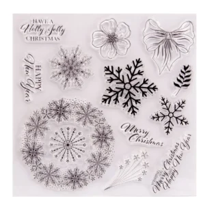 Round Snowflake Stamp Set - packaging photo | clear stamp