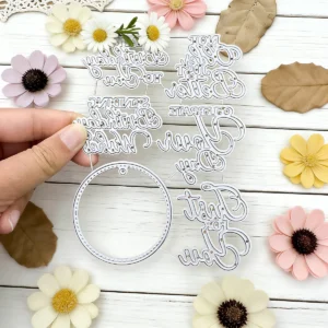 Round Tag Birthday Sentiment Metal Cutting Dies
