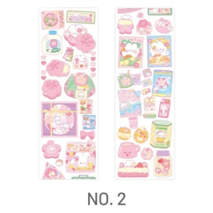 Cherry Blossom Sakura and Rabbit Long Strip Clear Transparent Sticker Cherry Blossom Sakura and Rabbit Long Strip Clear Transparent Sticker