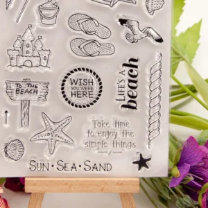 Sandy Beach Stamp Set - size chart | clear stamp