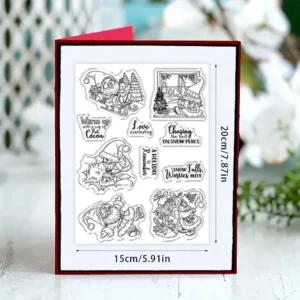 Sumflying Santa Claus Reindeer Sleigh Clear Stamps Santa Claus Clear Stamps 03
