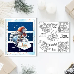 Sumflying Santa Claus Reindeer Sleigh Clear Stamps Santa Claus Clear Stamps 05
