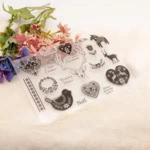 Scandi Christmas Deer Stamp Set - size chart | clear stamp
