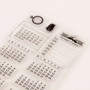 Schedule Calendar Stamp Set - size chart | clear stamp