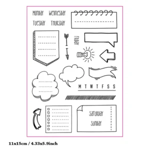 Schedule Label Planner Clear Stamp Set - detail view | clear stamp