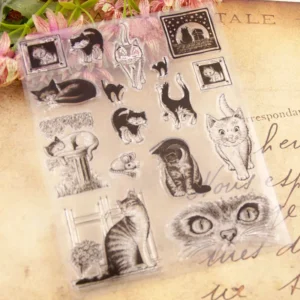 Set Of Cats Stamp Set - size chart | clear stamp