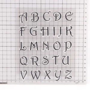 Set Of Letters Stamp Set - size chart | clear stamp