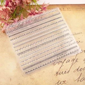 Set Of Straight Lines Stamp Set - size chart | clear stamp
