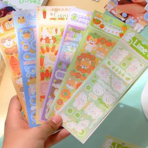 Animal and Fruit Cartoon Coated Paper Sticker