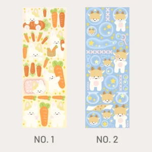 Animal and Fruit Cartoon Coated Paper Sticker Animal and Fruit Cartoon Coated Paper Sticker