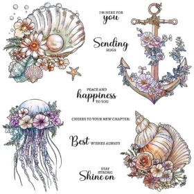Sumflying Shell Jellyfish Ocean Sea Clear Stamps