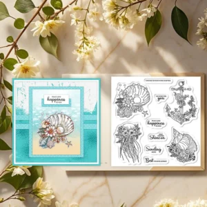 Sumflying Shell Jellyfish Ocean Sea Clear Stamps Shell Jellyfish Clear Stamps 04
