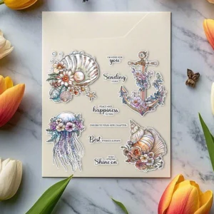 Sumflying Shell Jellyfish Ocean Sea Clear Stamps Shell Jellyfish Clear Stamps 05